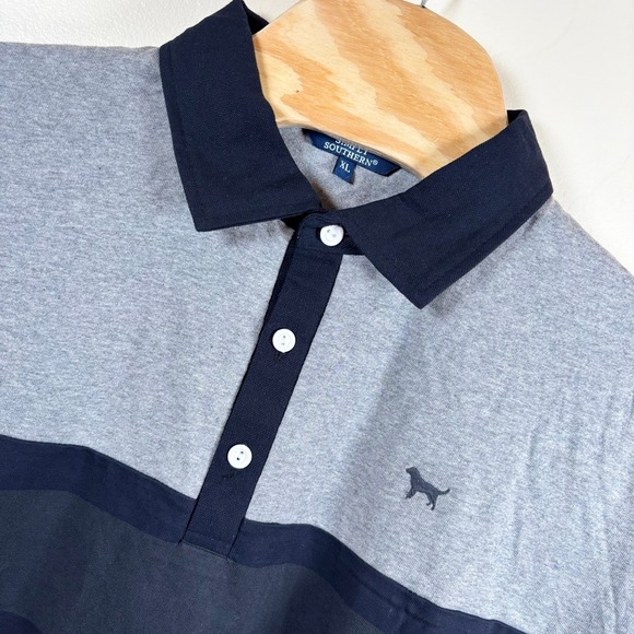 Simply Southern Contrast Long Sleeve Polo Shirt Men's XL Heather Gray Casual NEW - Picture 1 of 7
